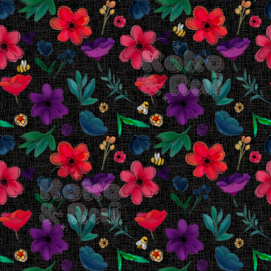 Rbl floral on black Preorder