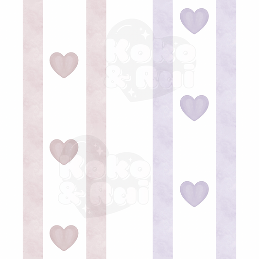 Pink & Purple Heart stripe Preorder